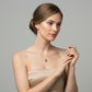 Sentiell womans necklace with cz emerald teardrop pendant on delicate silver chain