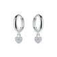 Melchior Jewellery silver hoop cz heart charm earrings for women with sparkling cubic zirconia hearts