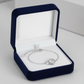 Melchior Jewellery CZ horse and heart bracelet in silver presented in a navy blue velvet box