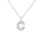 CZ letter C pendant for girls on a delicate silver chain childrens necklace by Melchior Jewellery
