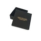 Open black Melchior Jewellery gift box for In Season Jewellery packaging of cz mouse stud earrings for girls