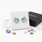 Melchior Jewellery CZ unicorn earrings for girls with multicoloured stones on silver setting