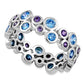 Elegant CZ gemstone ring size U by Melchior Jewellery featuring blue and purple stones in silver setting