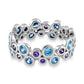 Melchior Jewellery elegant CZ gemstone ring size U with blue and purple stones in silver setting