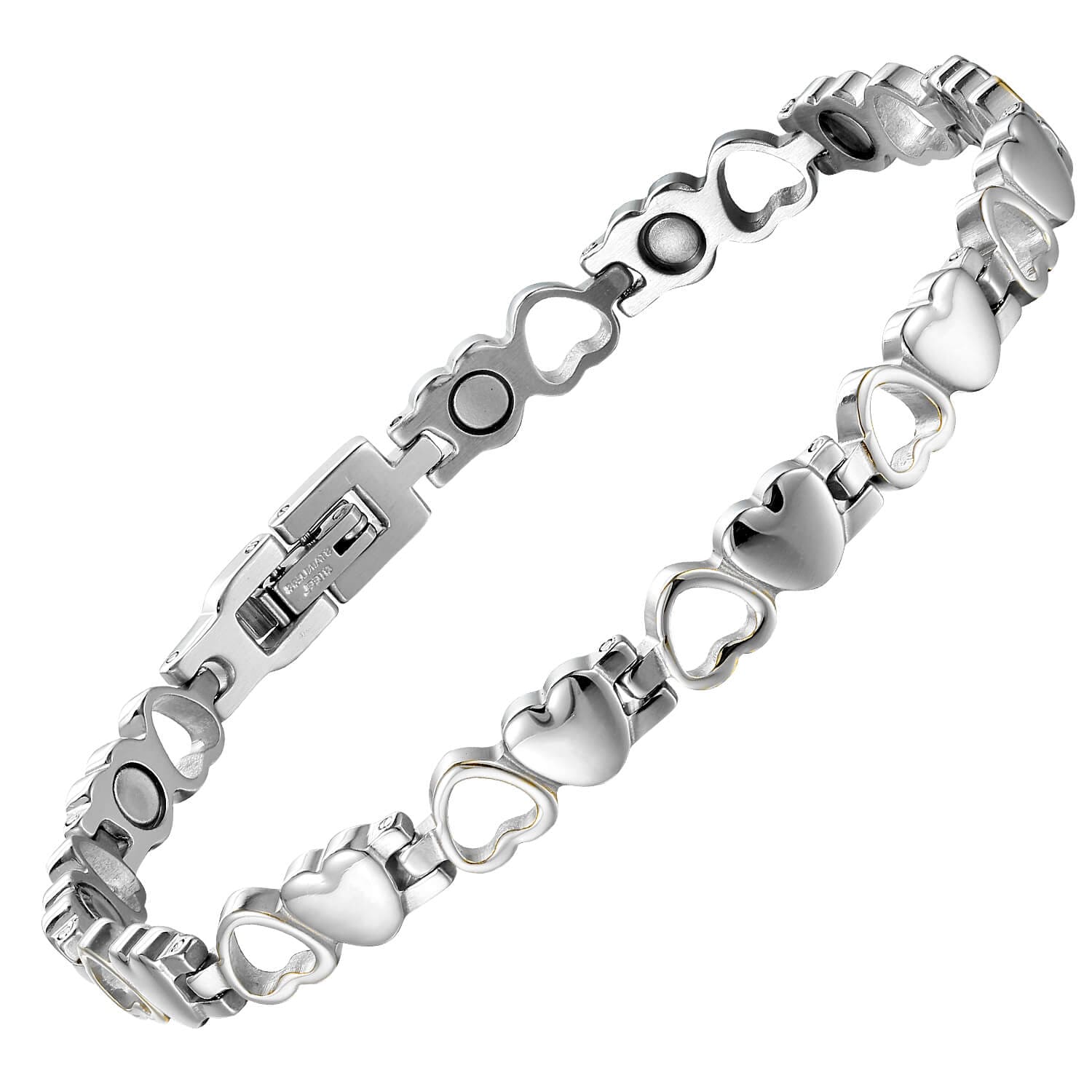Heart Shaped Elegant Magnetic Therapy Bracelet - Melchior Jewellery 