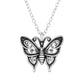 Melchior Jewellery fancy butterfly charm necklace in silver with intricate detailed wings