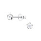 Melchior Jewellery silver flower stud earrings for girls with sparkling centre stone