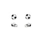 Melchior Jewellery childrens football boot and ball earrings set in black and white enamel
