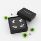 Melchior Jewellery childrens football boot and ball earrings set in black gift box