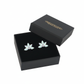 Melchior Jewellery geometric opal flower earrings displayed in black branded box for women
