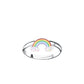 Melchior Jewellery girls adjustable rainbow ring with colourful enamel rainbow design on silver band