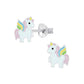 Melchior Jewellery glitter unicorn earrings girls sterling silver colourful winged unicorn studs