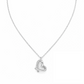 Melchior Jewellery heart necklace with simulated diamonds in silver with delicate chain for women