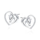 Melchior Jewellery heart shaped horse earrings for women in silver with crystal detailing