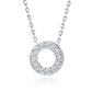 Sentiell hypoallergenic CZ necklace for woman with circular pendant featuring sparkling cubic zirconia stones