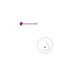 Melchior Jewellery 1.5mm coloured nose piercing silver straight stud with pink crystal gem and placement diagram
