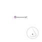 Melchior Jewellery 1.5mm coloured nose piercing straight silver stud with pink crystal gem for subtle everyday wear