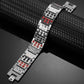 Melchior Jewellery 4 in 1 magnetic therapy bracelet men stainless steel link bracelet with red and black therapy beads