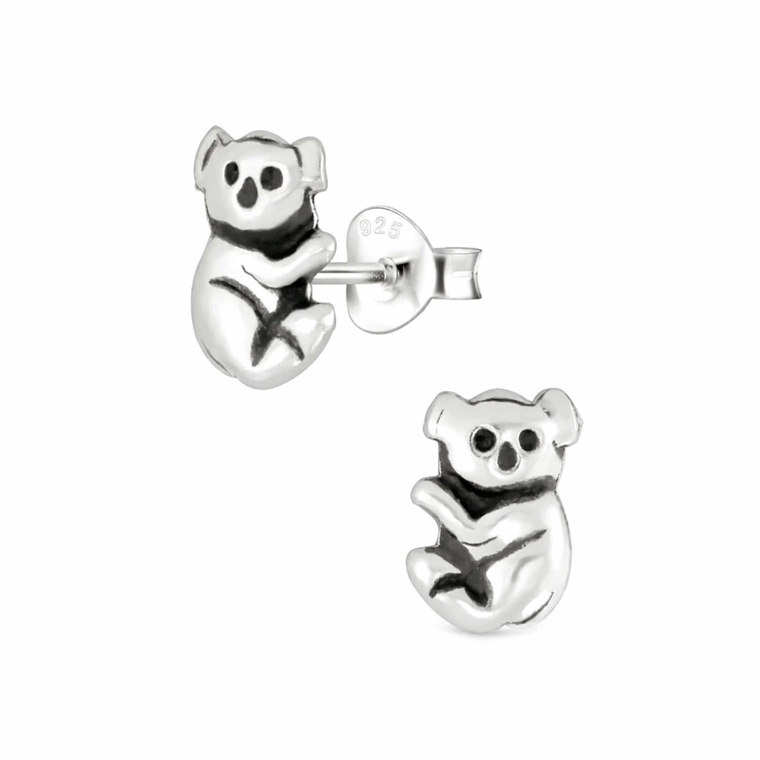 Melchior Jewellery cute koala stud earrings children in sterling silver for girls