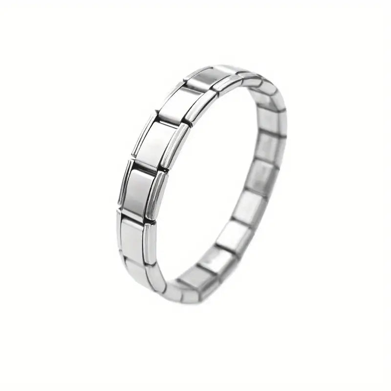 Sentiell stainless steel Italian charms classic bracelet in silver modular link design for custom charms