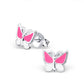Melchior Jewellery pink butterfly stud earrings for kids sterling silver 925 enamel child friendly accessory