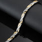 Melchior Jewellery stainless steel magnetic bracelet gold silver two tone textured silver and polished gold links