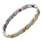 Melchior Jewellery stainless steel magnetic bracelet gold silver two tone textured link design with visible therapy magnets