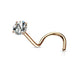 Melchior Jewellery surgical steel crystal nose screw rose gold plated with clear round crystal for subtle everyday sparkle