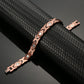 Melchior Jewellery women's copper magnetic bracelet in rose copper link design with circular magnet inserts for wellness