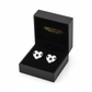 Melchior Jewellery kids Football heart earrings silver heart-shaped football studs in black gift box