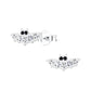 Kids Halloween crystal stud earrings in bat shape with clear crystals and black eyes by Melchior Jewellery