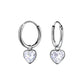Melchior Jewellery kids heart CZ earrings hypoallergenic silver hoop earrings with heart-shaped cubic zirconia