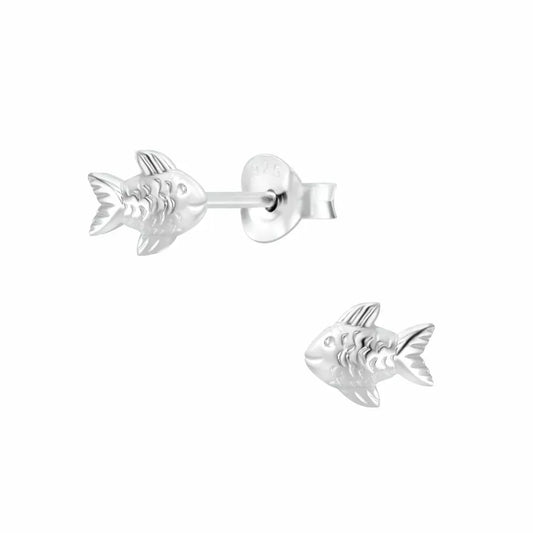 Melchior Jewellery kids ocean themed earrings silver fish stud earrings for children