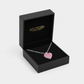 Melchior Jewellery kids pink heart necklace sterling silver displayed in black gift box