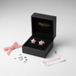 Melchior Jewellery kids star stud earrings silver in pink star design presented in black gift box