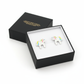Melchior Jewellery kids white glitter unicorn stud earrings in black gift box for children