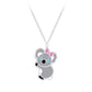 Melchior Jewellery childrens necklace with cute koala bear pendant featuring pink bow on silver chain
