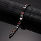 Melchior Jewellery ladies black titanium magnetic bracelet with linked black segments and red silver inserts