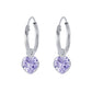 Melchior Jewellery lavender heart hoop earrings for kids with silver hoops and purple heart charms