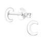 Melchior Jewellery letter C stud earrings for kids in sterling silver with secure butterfly backs