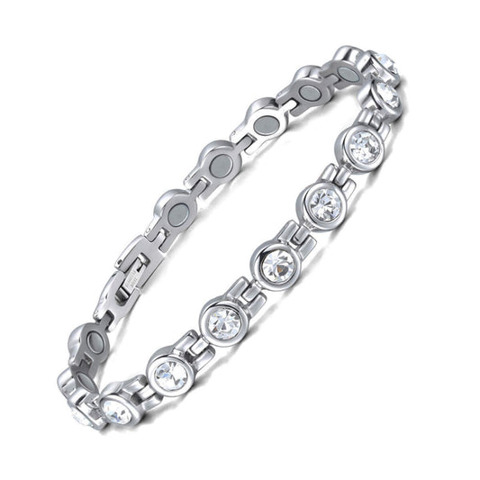 Ladies Magnetic Crystal Bracelet in Stainless Steel - Melchior Jewellery 