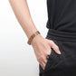 Melchior Jewellery men's copper magnetic bracelet on model wrist with polished copper link design
