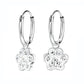 Melchior Jewellery silver hoop paw print earrings for girls with sparkling crystal details