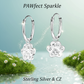 Melchior Jewellery sterling silver paw print earrings for girls with sparkling cubic zirconia stones