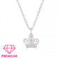 Melchior Jewellery pink princess crown necklace for children with silver chain and pink stones