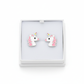 Melchior Jewellery pink unicorn stud earrings for children in white display box