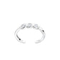 Melchior Jewellery round cubic zirconia toe ring in silver with three sparkling stones