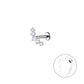 Melchior Jewellery silver CZ labret stud with clear cubic zirconia stones for ear piercing