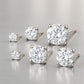 Silver stud cz earrings by Melchior Jewellery in varying sizes with sparkling cubic zirconia stones