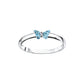 Melchior Jewellery small blue butterfly ring for girls in sterling silver with gemstone details